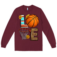 Burgundy western basketball love Long Sleeve Tee - HRA Design Shop