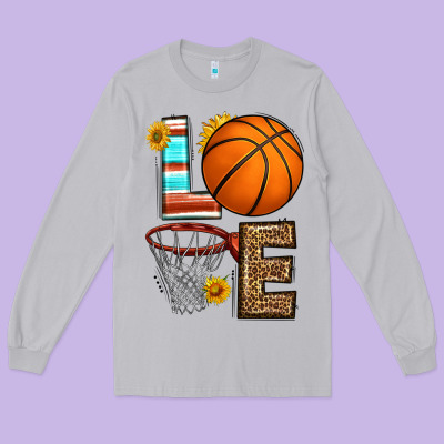 Western Basketball Love Long Sleeve Tee Designed By Hra Design Shop