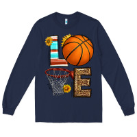 Navy western basketball love Long Sleeve Tee - HRA Design Shop
