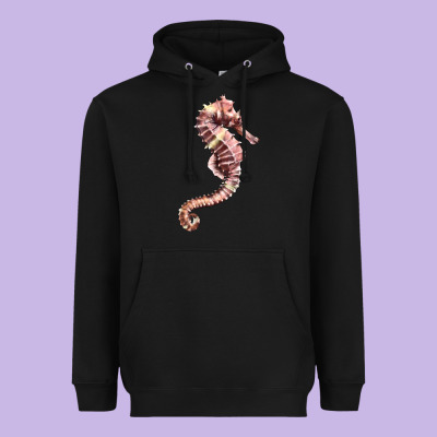 Pink Seahorse Heavyweight Hoodie Designed By Lillyallendesigns