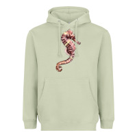 Matcha pink seahorse Heavyweight Hoodie - LillyAllenDesigns