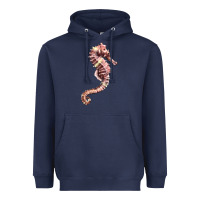Navy pink seahorse Heavyweight Hoodie - LillyAllenDesigns