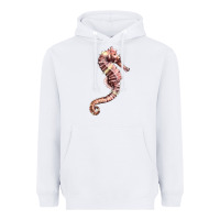 White pink seahorse Heavyweight Hoodie - LillyAllenDesigns