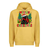 Antique Gold meowy christmas black cat Premium Hoodie - MaliasSmallBusiness