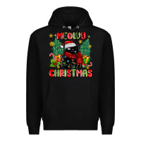 Black meowy christmas black cat Premium Hoodie - MaliasSmallBusiness