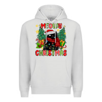 Dove Grey meowy christmas black cat Premium Hoodie - MaliasSmallBusiness
