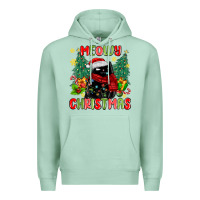 Seafoam meowy christmas black cat Premium Hoodie - MaliasSmallBusiness