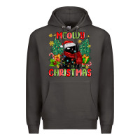 Smoke meowy christmas black cat Premium Hoodie - MaliasSmallBusiness