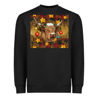 Black Christmas cow Heavyweight Sweatshirt - RanaPortraitStore