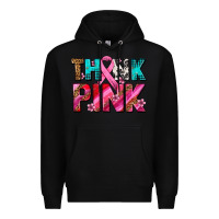 Black think pink cancer ribbon Premium Hoodie - AdoDesignShop