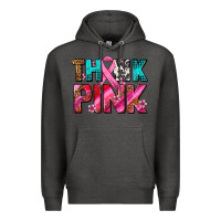 Charcoal Heather think pink cancer ribbon Premium Hoodie - AdoDesignShop