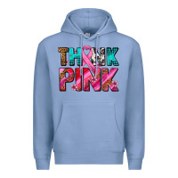 Colony Blue think pink cancer ribbon Premium Hoodie - AdoDesignShop