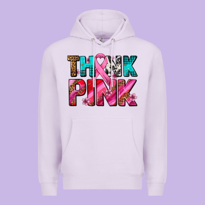 Think Pink Cancer Ribbon Premium Hoodie Designed By Adodesignshop