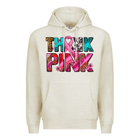 Oatmeal Heather think pink cancer ribbon Premium Hoodie - AdoDesignShop