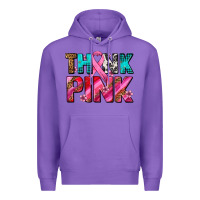 Purple think pink cancer ribbon Premium Hoodie - AdoDesignShop