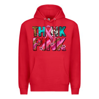 Red think pink cancer ribbon Premium Hoodie - AdoDesignShop