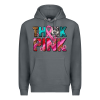 Rock think pink cancer ribbon Premium Hoodie - AdoDesignShop
