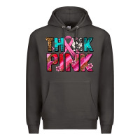 Smoke think pink cancer ribbon Premium Hoodie - AdoDesignShop