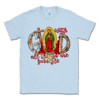 Dusty Blue With God All Things Are Possible Classic Tee - RacoonDesign