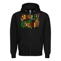 Black jingle bell rockin Zipper Hoodie - AdoDesignShop
