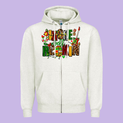 Jingle Bell Rockin Zipper Hoodie Designed By Adodesignshop