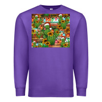 Purple feliz navidad merry christmas cactus tumbler Premium Sweatshirt - Jasminsmagicworld