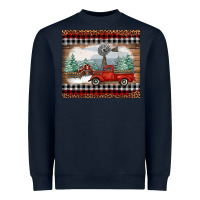 Navy christmas farm and truck Heavyweight Sweatshirt - RanaPortraitStore
