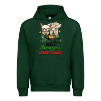 Forest Green have a llamazing christmas alpaca head Urban Hoodie - LillyAllenDesigns