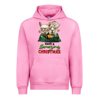 Fuchsia Pink have a llamazing christmas alpaca head Urban Hoodie - LillyAllenDesigns