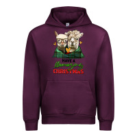 Mauve Wine have a llamazing christmas alpaca head Urban Hoodie - LillyAllenDesigns