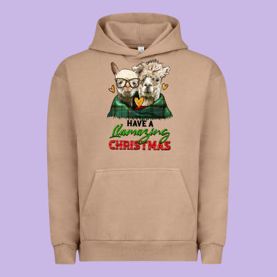Have A Llamazing Christmas Alpaca Head Urban Hoodie Designed By Lillyallendesigns