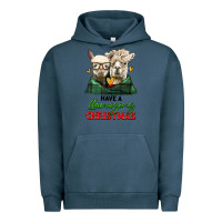 Pigment Midnight Navy have a llamazing christmas alpaca head Urban Hoodie - LillyAllenDesigns