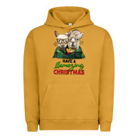 Pigment Peanut Butter have a llamazing christmas alpaca head Urban Hoodie - LillyAllenDesigns