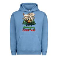 Pigment Pebble Blue have a llamazing christmas alpaca head Urban Hoodie - LillyAllenDesigns