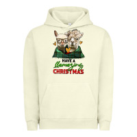 Pigment Pistachio have a llamazing christmas alpaca head Urban Hoodie - LillyAllenDesigns