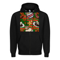 Black christmas cake seamless pattern Zipper Hoodie - BundleAndBundleShop