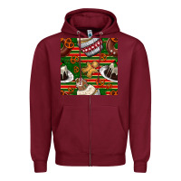 Burgundy christmas cake seamless pattern Zipper Hoodie - BundleAndBundleShop