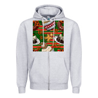 Christmas Cake Seamless Pattern Zipper Hoodie | Teevron