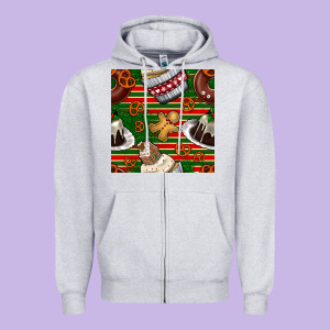 Christmas Cake Seamless Pattern Zipper Hoodie Designed By Bundleandbundleshop