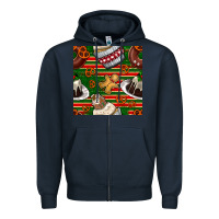 Navy christmas cake seamless pattern Zipper Hoodie - BundleAndBundleShop