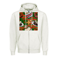 Oatmeal Heather christmas cake seamless pattern Zipper Hoodie - BundleAndBundleShop