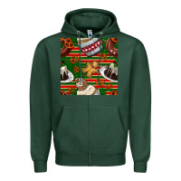 Sports Green christmas cake seamless pattern Zipper Hoodie - BundleAndBundleShop
