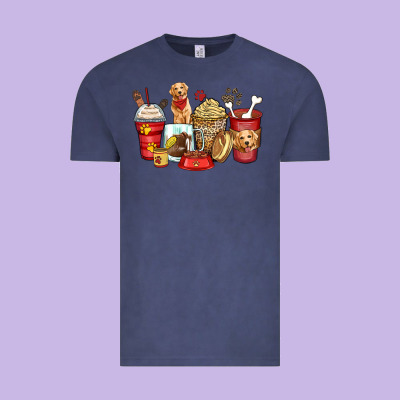 Golden Retriever Coffee Cups Vintage Tee Designed By Zillion Design Studio