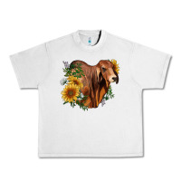 Lunar Rock brahman bull with sunflowers Urban Heavy Tee - RanaPortraitStore