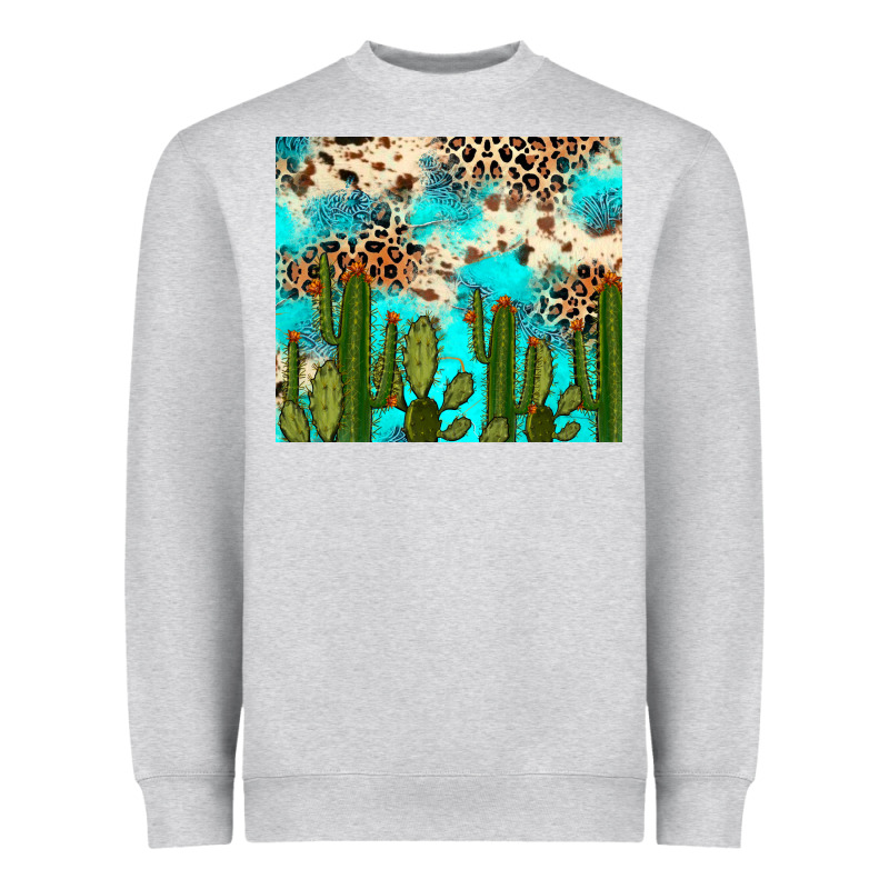 Cactus Turquoise Leopard Cowhide Tumbler Rana Heavyweight Sweatshirt by RanaPortraitStore | Teevron
