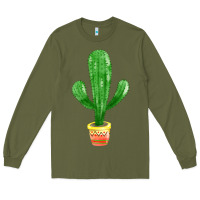Army Green mexican cactus Long Sleeve Tee - FaDigitalArtStudio