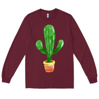 Burgundy mexican cactus Long Sleeve Tee - FaDigitalArtStudio