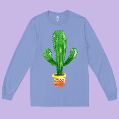Mexican Cactus Long Sleeve Tee Designed By Fadigitalartstudio