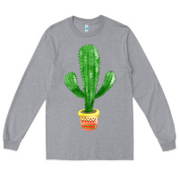 Heather Grey mexican cactus Long Sleeve Tee - FaDigitalArtStudio