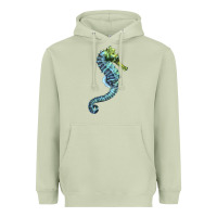Matcha Blue Seahorse Heavyweight Hoodie - LillyAllenDesigns
